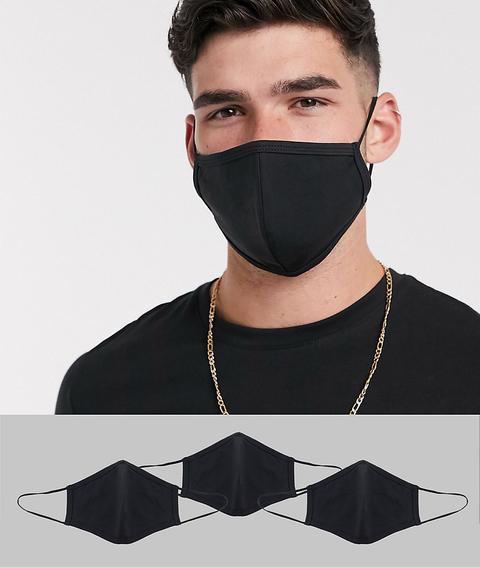 Pack De 3 Mascarillas En Punto Negro De Asos Design