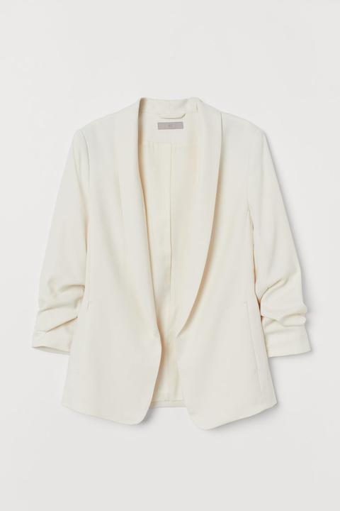 H & M - Giacca Con Collo A Scialle - Bianco