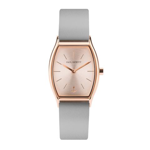 Montre Modern Edge Line Rose Sunray Ip Or Rosé Bracelet Cuir Graphite