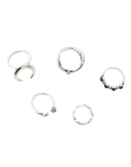 Pack 5 Anillos Medialuna