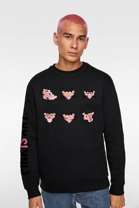 zara pink panther jumper