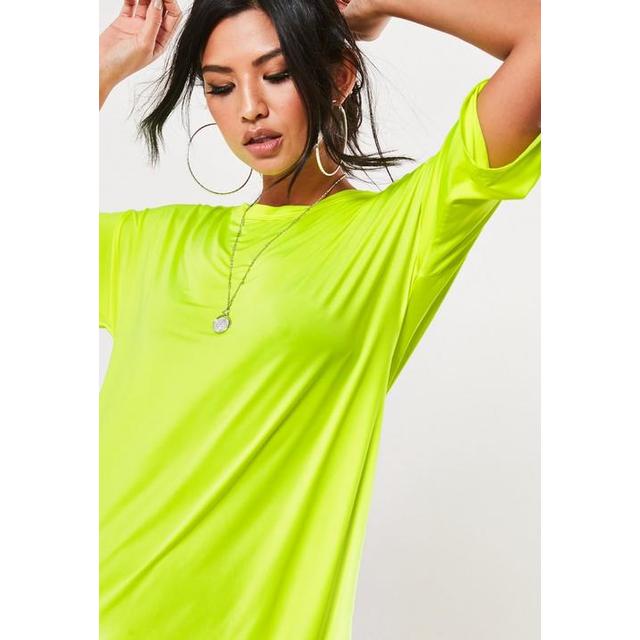 neon yellow shirt dress