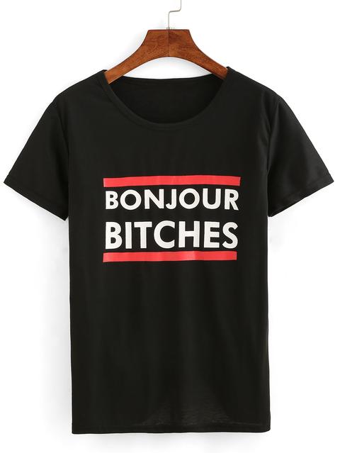 Letter Print Short Sleeve T-shirt