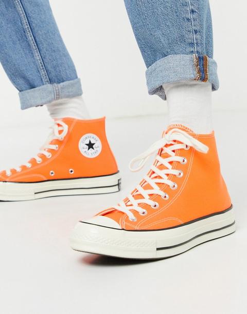 Zapatillas Abotinadas En Naranja Neón Chuck 70 De Converse