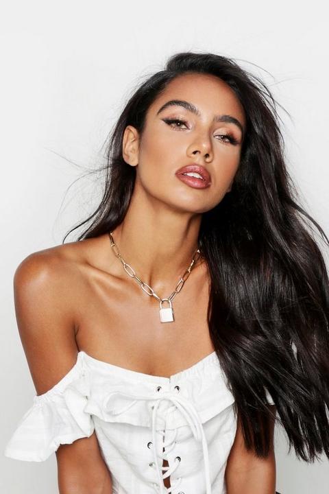 Padlock Chain Statement Necklace