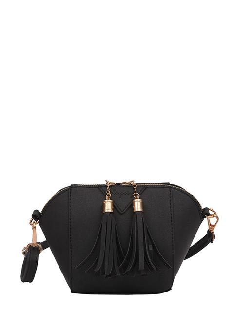 Double Tassel Zipper Crossbody Bag