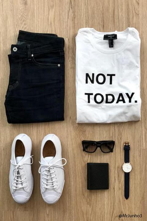 Distressed Not Today Graphic Tee