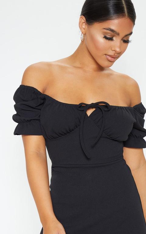 bardot black tie dress