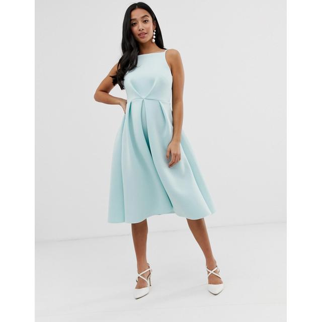 bow back midi prom dress