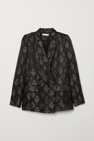 H & M - Blazer Con Motivi Jacquard - Nero