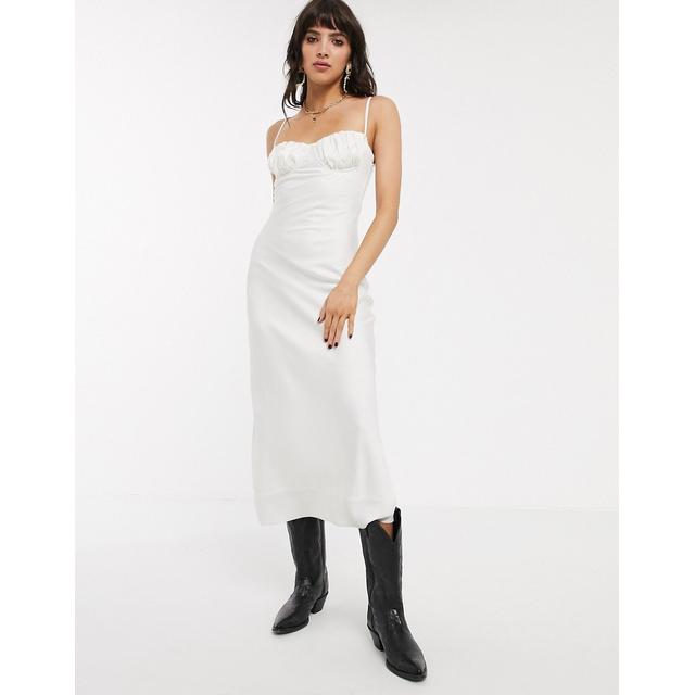 white midi slip dress