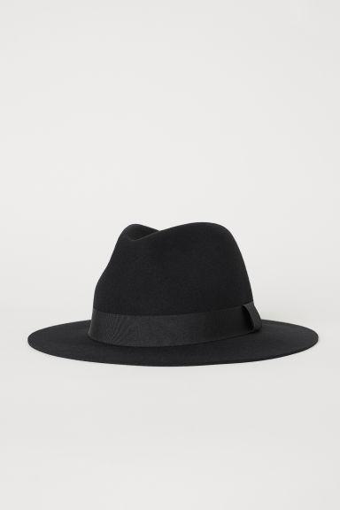 H & M - Cappello In Feltro Di Lana - Nero