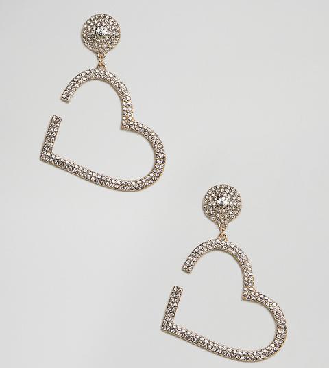 Liars & Lovers Open Heart Rhinestone Drop Earrings