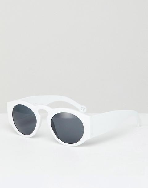 Jeepers Peepers Round Sunglasses In White - White