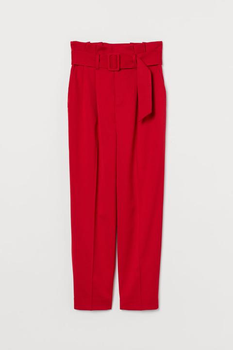 Pantalon Paper Bag - Rouge