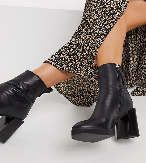 Asra Exclusive Herington Heeled Boots In Black Leather