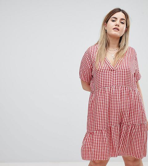 Zizzi - Vestito A Quadretti - Rosso
