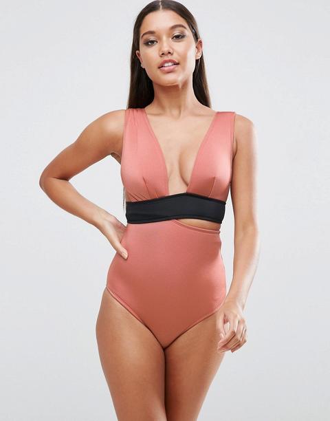 Bañador De Neopreno Con Tira En Contraste De Asos