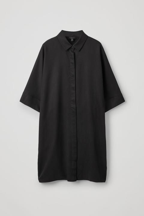 cos draped boxy shirt dress