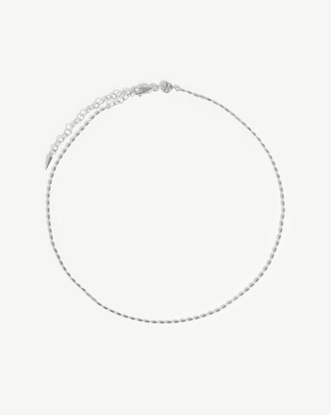 Box Link Chain Choker Sterling Silver