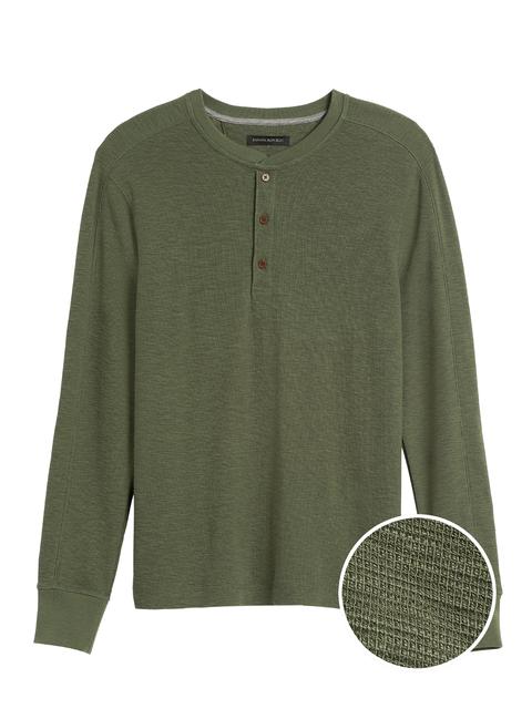 banana republic waffle knit henley