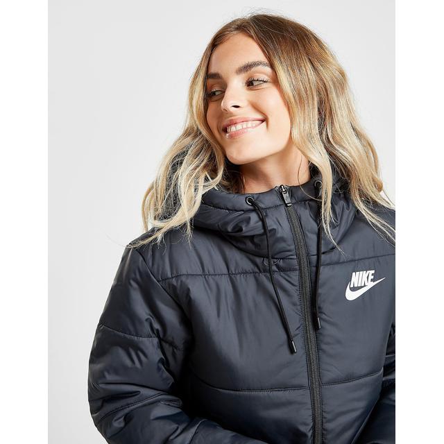 nike padded jacket with back swoosh in black
