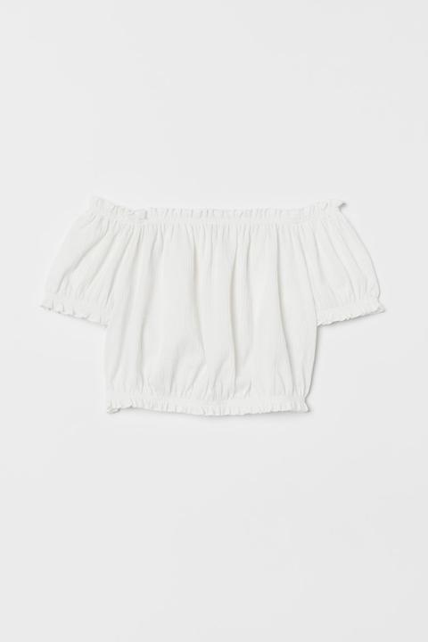 H & M - Top A Spalle Scoperte - Bianco