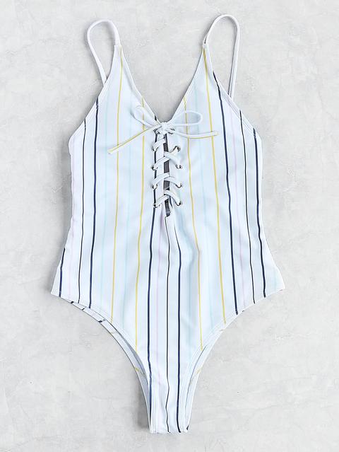 Bañador De Rayas Con Cordones