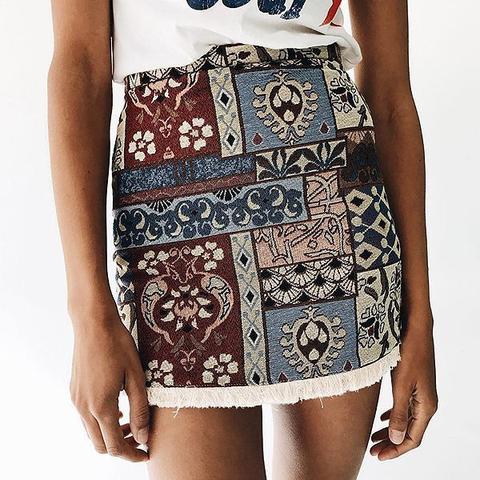 Marisa Vintage Ethnic Print Skirt