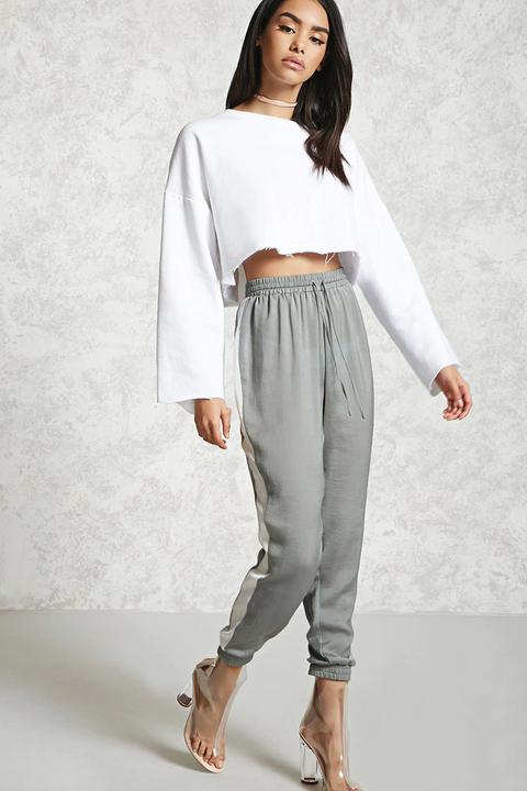 Satin Contrast Drawstring Pants