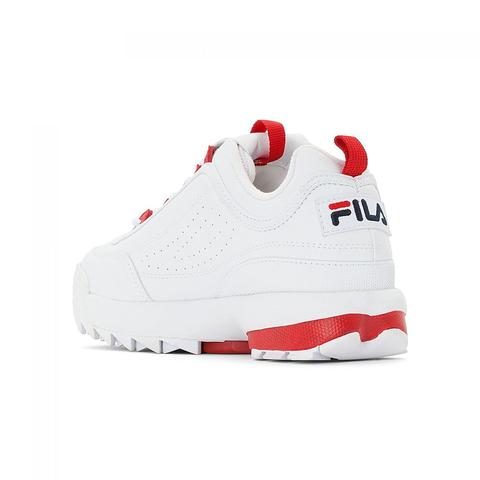 white and red fila disruptor