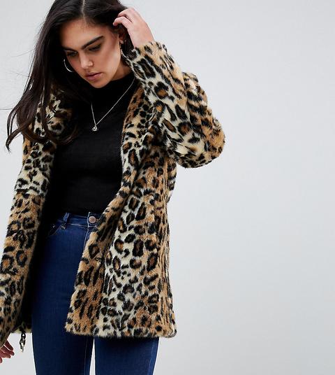 Asos Design Tall - Pelliccia Sintetica Animalier - Multicolore