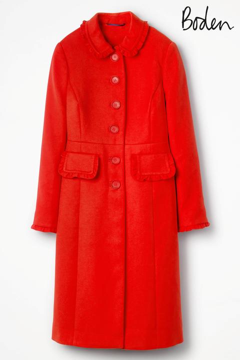 Boden Red Pop Lena Coat