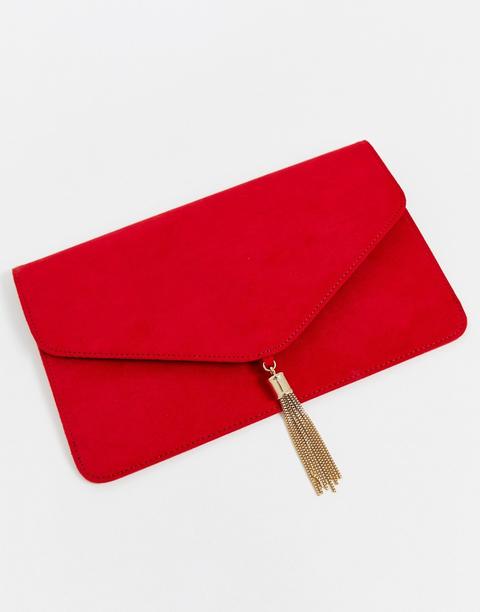 Bolso Clutch Con Borlas De Asos Design-rojo