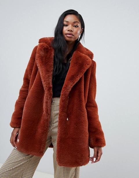 Bershka - Pelliccia Sintetica - Rosso