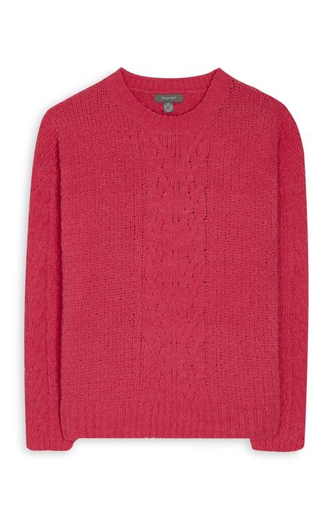 pink knitted jumper
