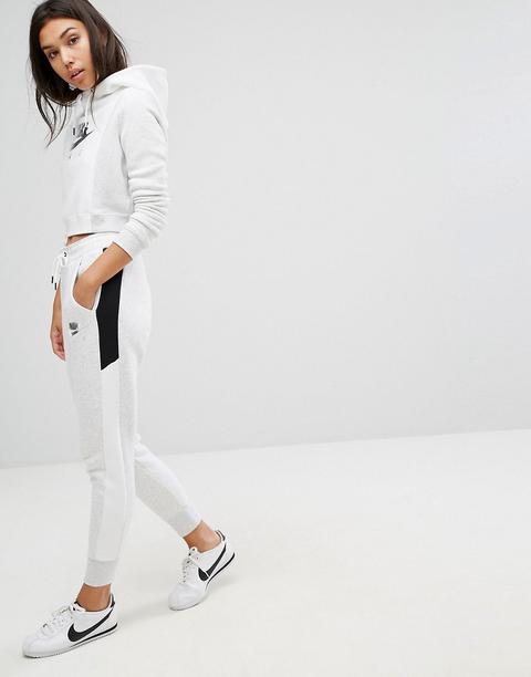 Nike Air - Pantaloni Della Tuta Regular Con Logo Lucido - Bianco
