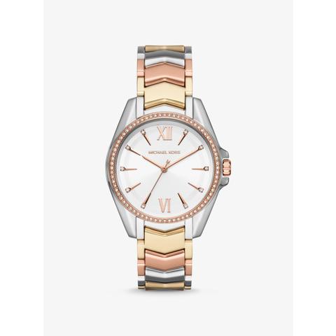 mk tri tone watch