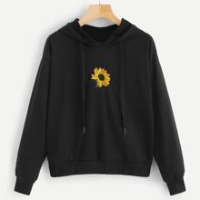 Sudadera Con Capucha Con Bordado Floral