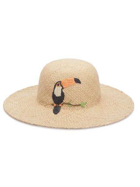 Sombrero De Paja Con Diseño De Pájaro