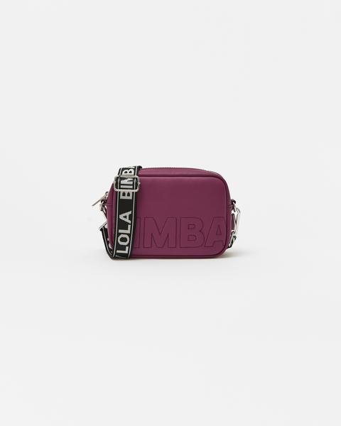 Bolso Bandolera Piel Frambuesa Logo