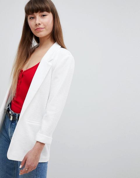 white ponte blazer
