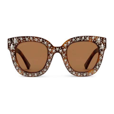 Cat Eye Acetate Sunglasses With Stars