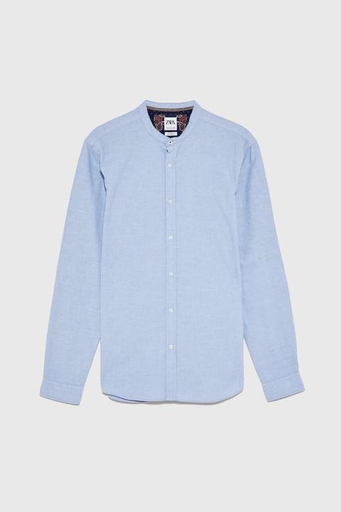 Camisa Oxford Cuello Mao
