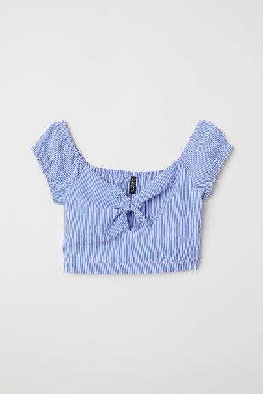 H & M - Top Corto Con Laccetto - Blu