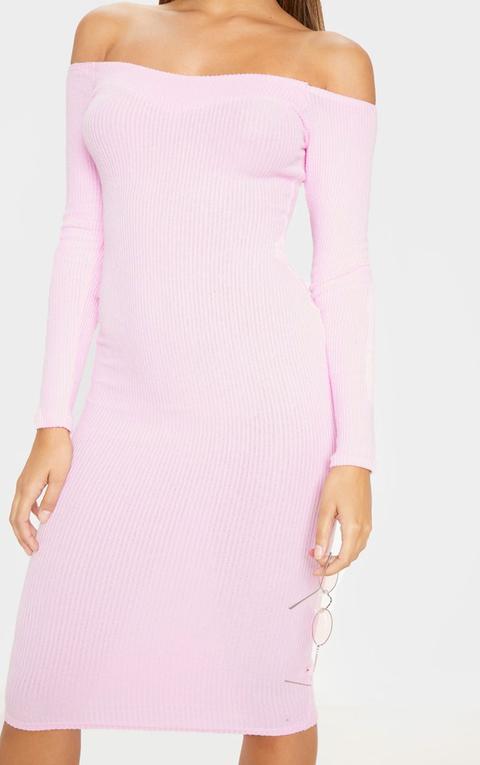 baby pink off the shoulder dress