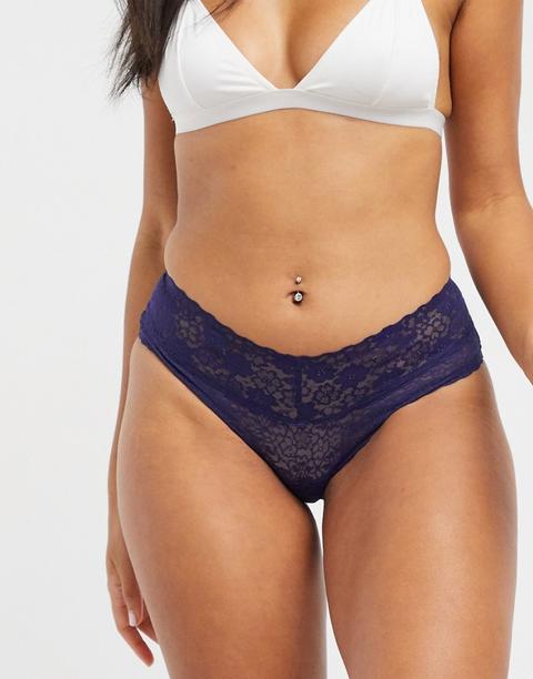 Aerie Floral Brief In Navy-black