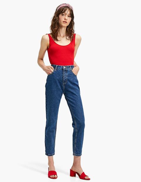 Denim Mom Fit Vintage Jeans Chiaro