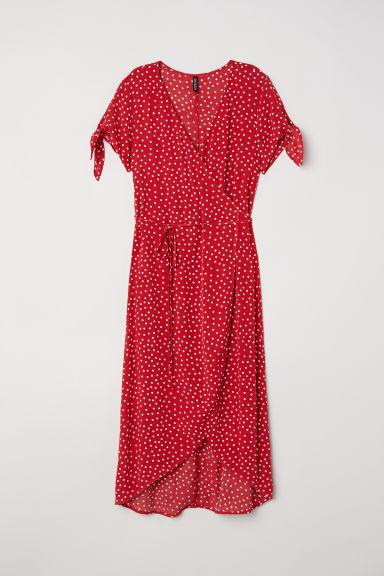 H & M - Abito Incrociato In Crêpe - Rosso