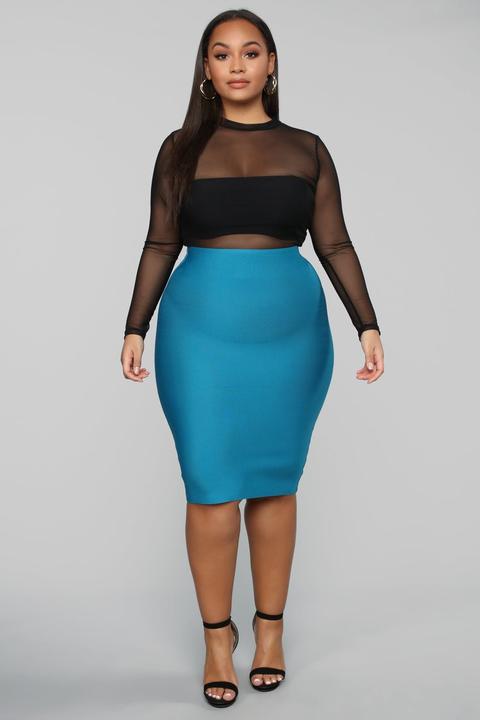 Charmer Bandage Skirt - Balsan Blue